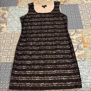 Dressbarn Elegant Black Lace Dress w/ hints of sequins, Size 16